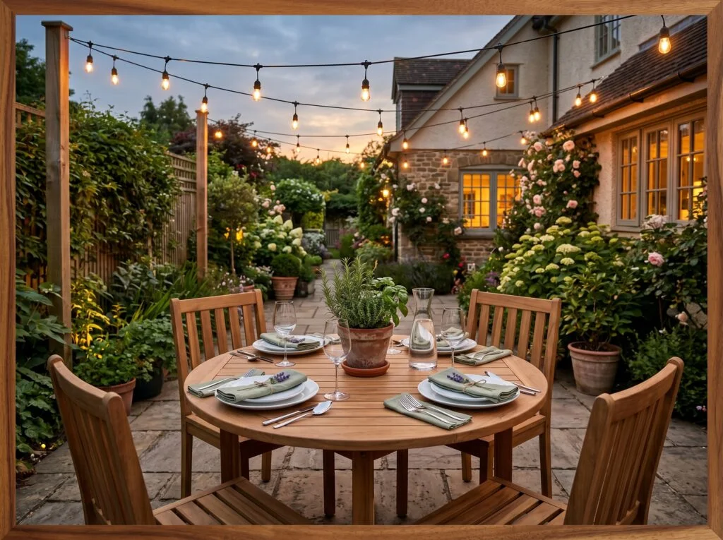 Simple Outdoor Dining Table Setup