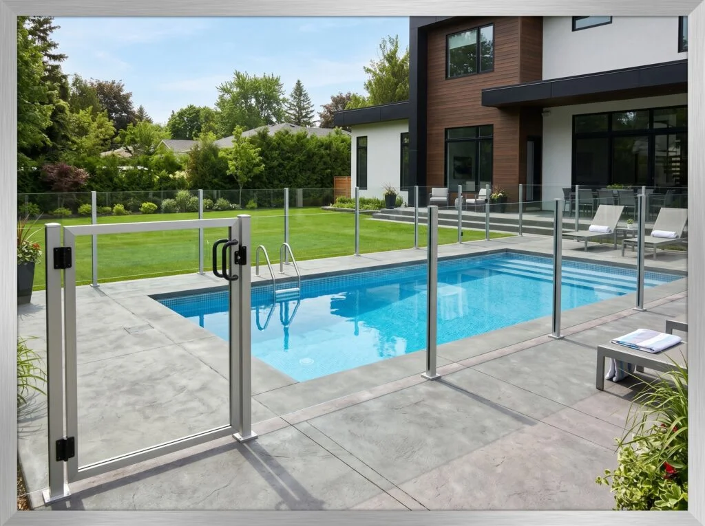 Semi-Frameless Glass with Aluminum Posts