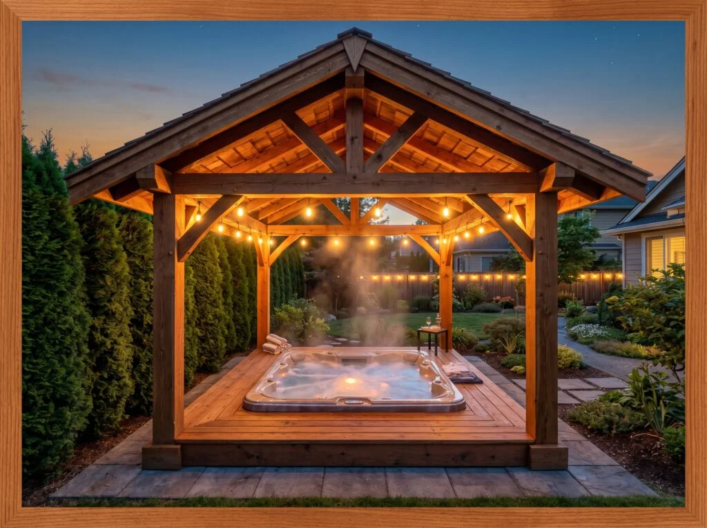 Classic Cedar Pavilion with Open Sides
