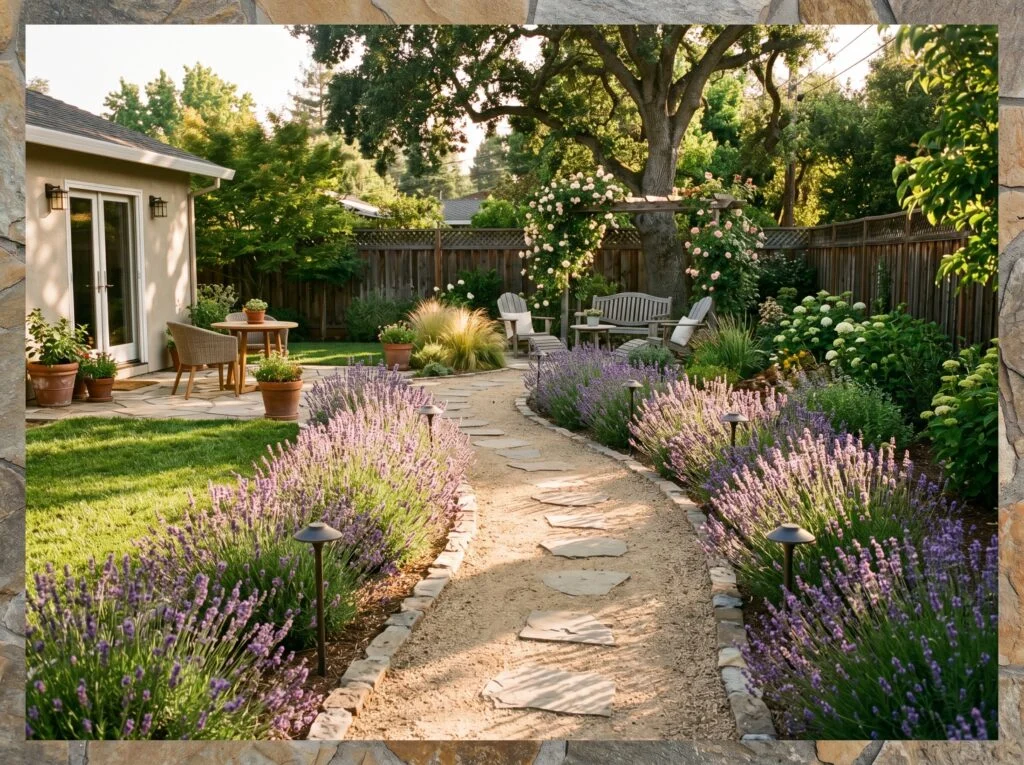 Gravel Pathway Between Lawn Zones