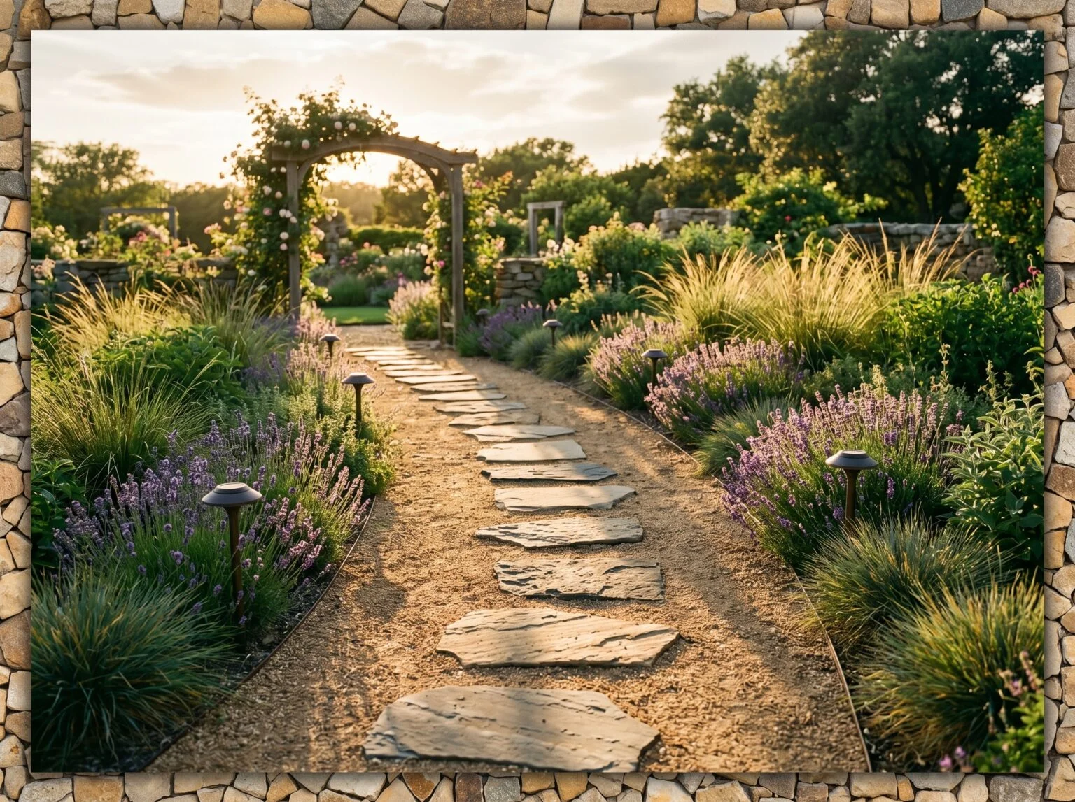 Wabi-Sabi Stone and Gravel Garden Path