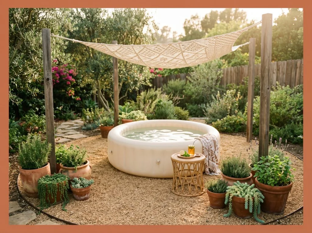 Boho Aesthetic Pool on Pea Gravel Base
