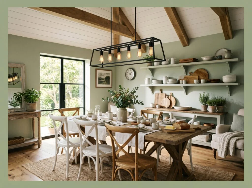 Sage Green Walls for a Modern Farmhouse Feel