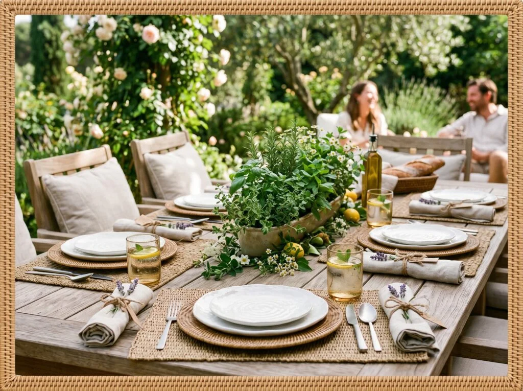 Rattan Charger and Woven Placemat Setting