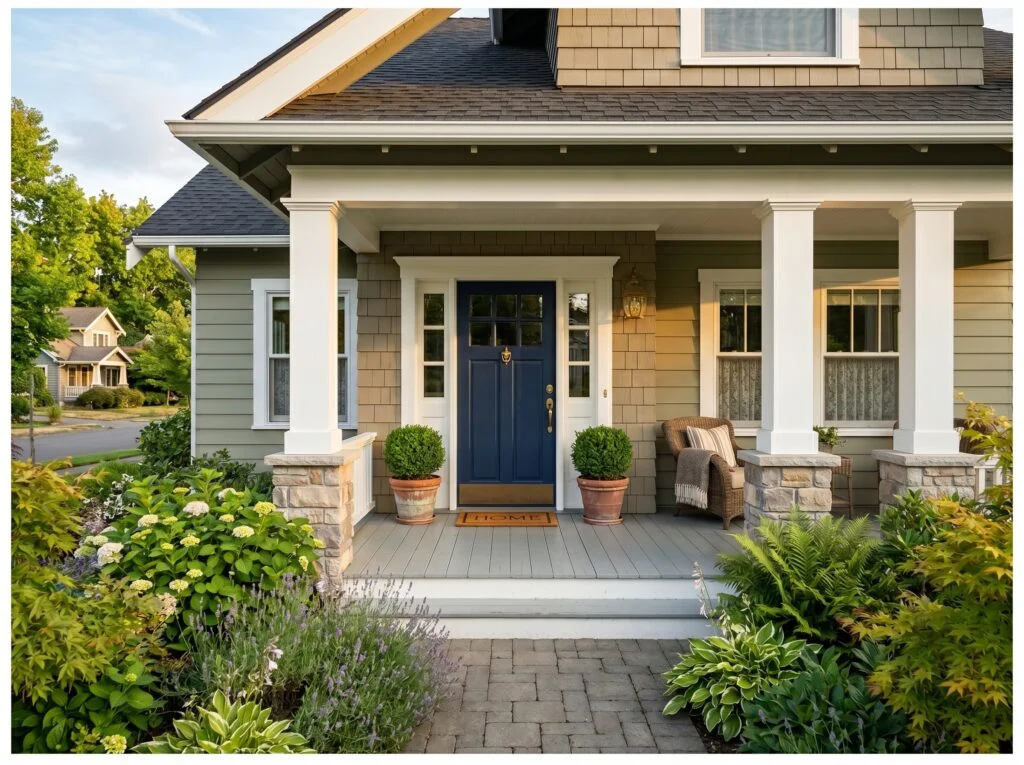 Classic White Craftsman Square Columns