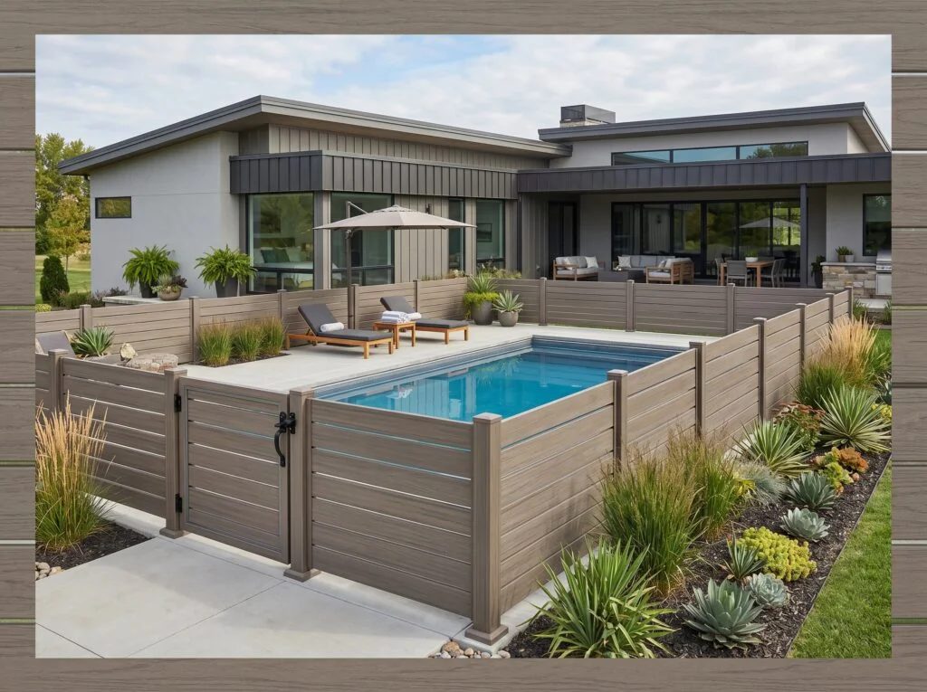 Composite Wood-Look Pool Fence