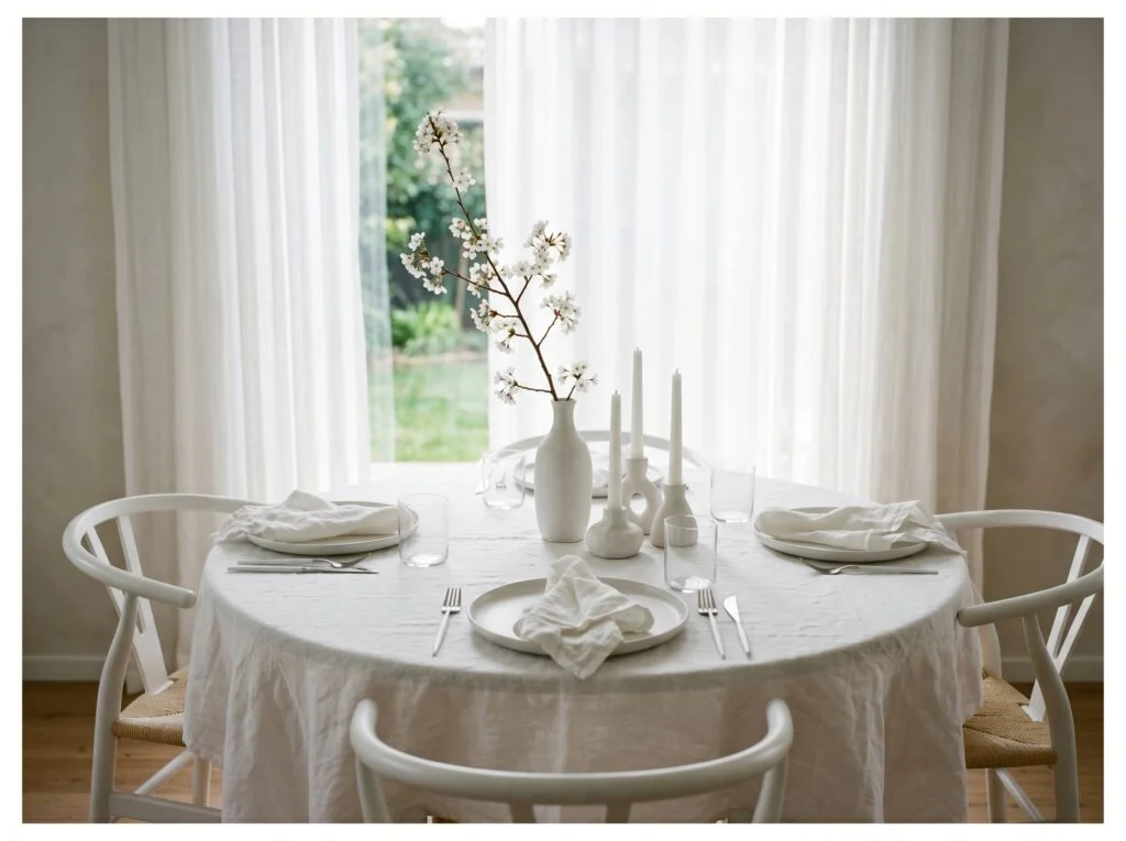 Modern Minimalist White and Sculptural Setting