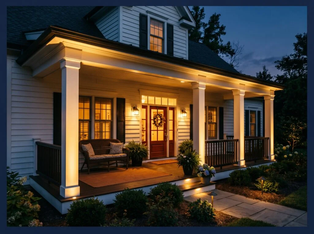 Add Column Lighting for Nighttime Curb Appeal