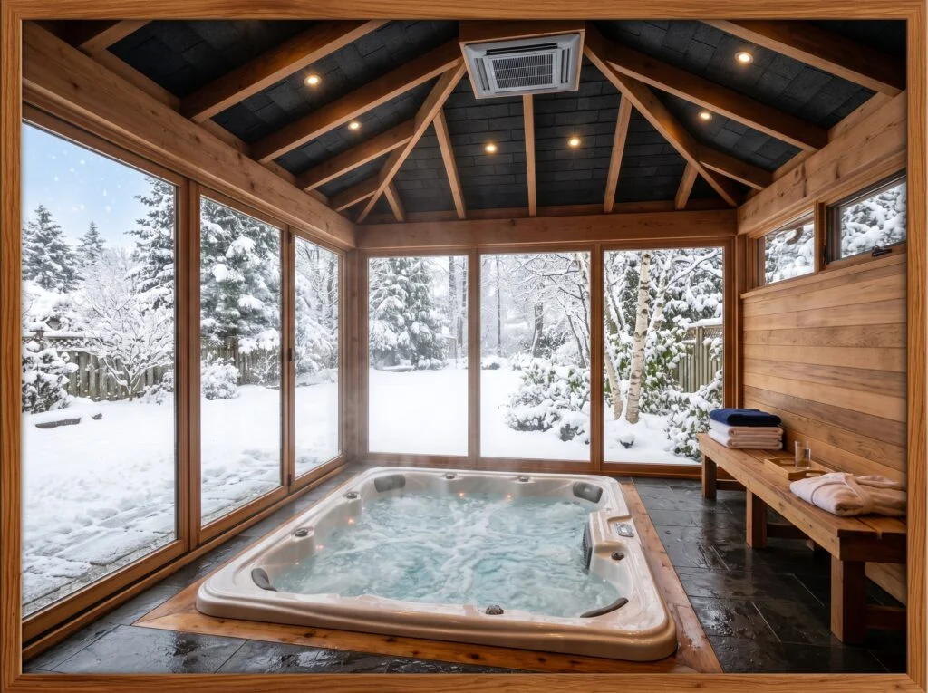 Fully Enclosed Four-Season Hot Tub Room