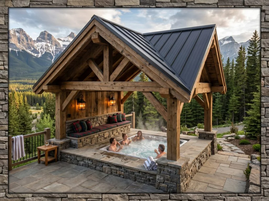 Stone and Timber Mountain Lodge Gazebo