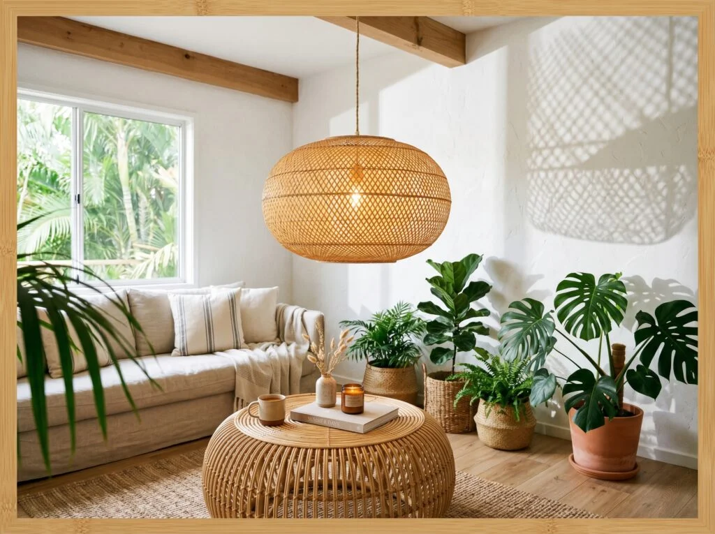 Add a Bamboo or Rattan Pendant Light
