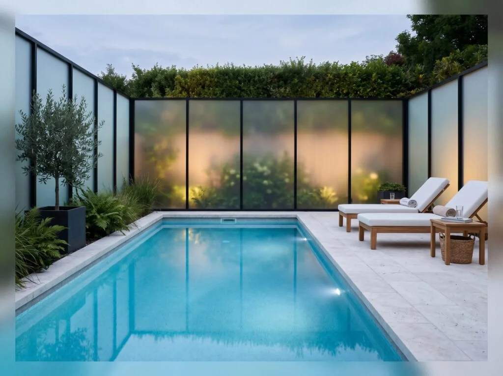 Frosted or Tinted Glass Privacy Panels