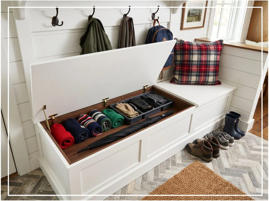 Bench with Lift-Top Hidden Storage