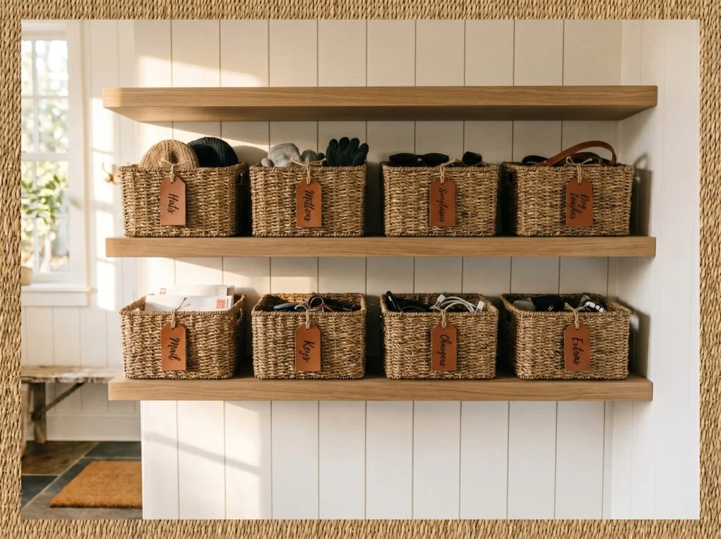 Woven Basket Wall for Loose Accessories