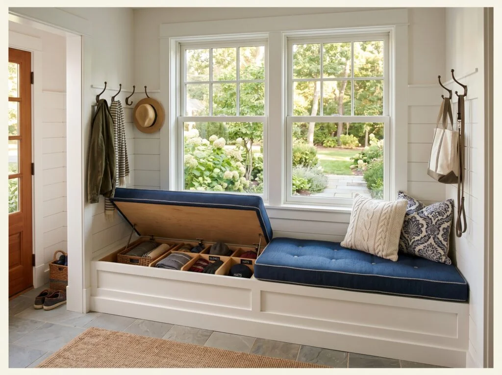 Built-In Window Seat with Storage Below