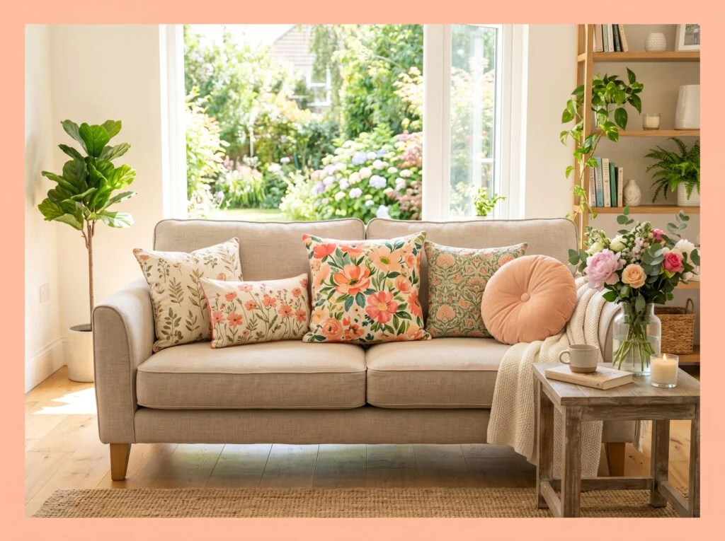Refresh with Floral Throw Pillows