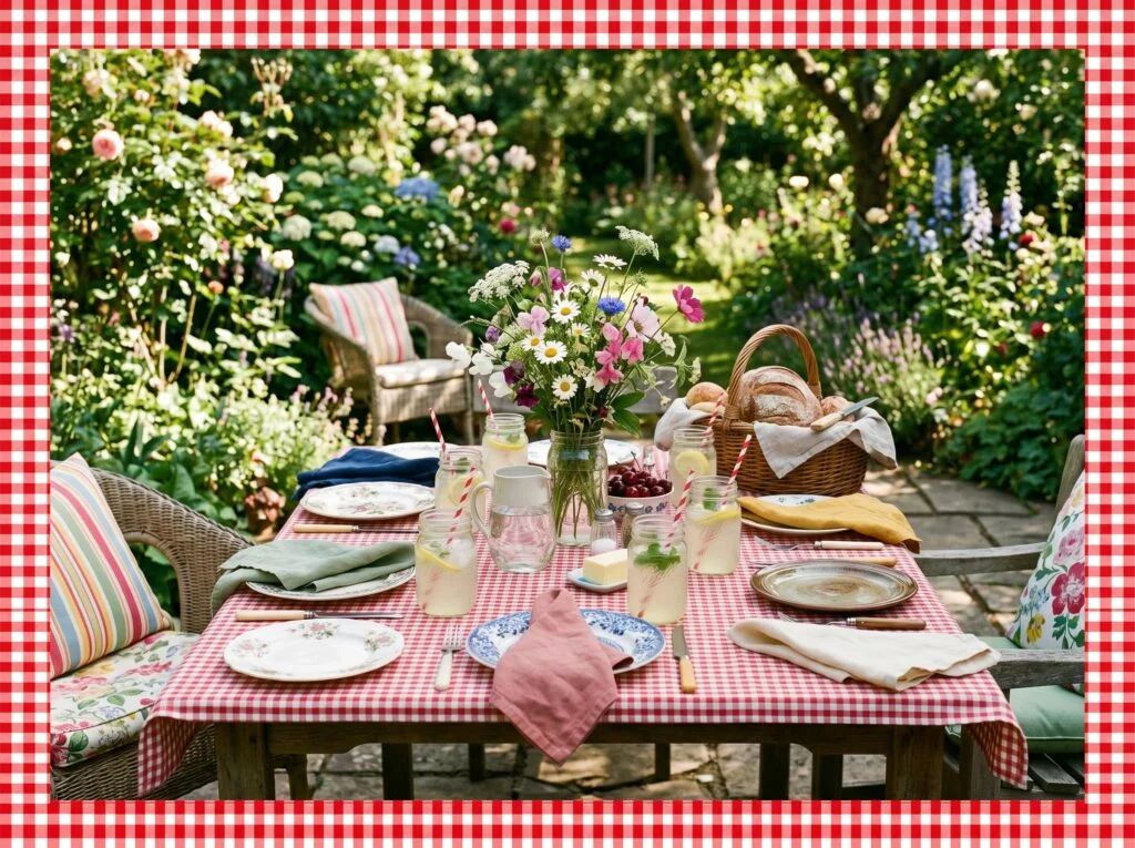 Casual Picnic-Style Outdoor Table Setting