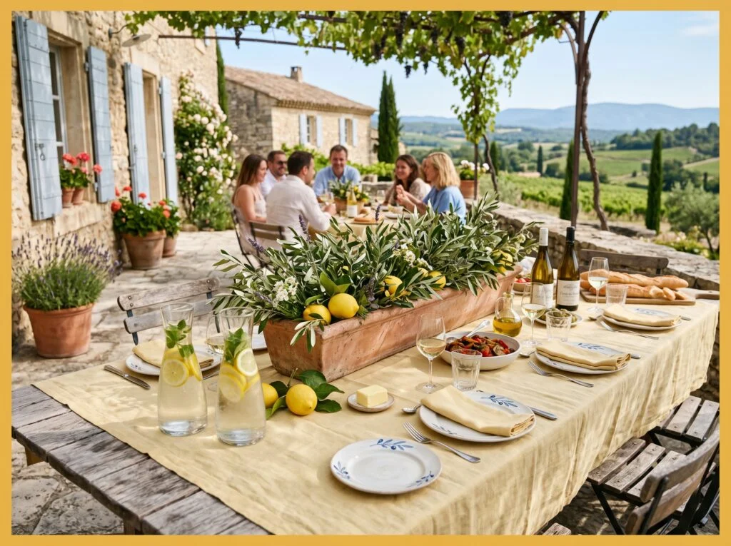 Lemon and Olive Branch Provençal Setting