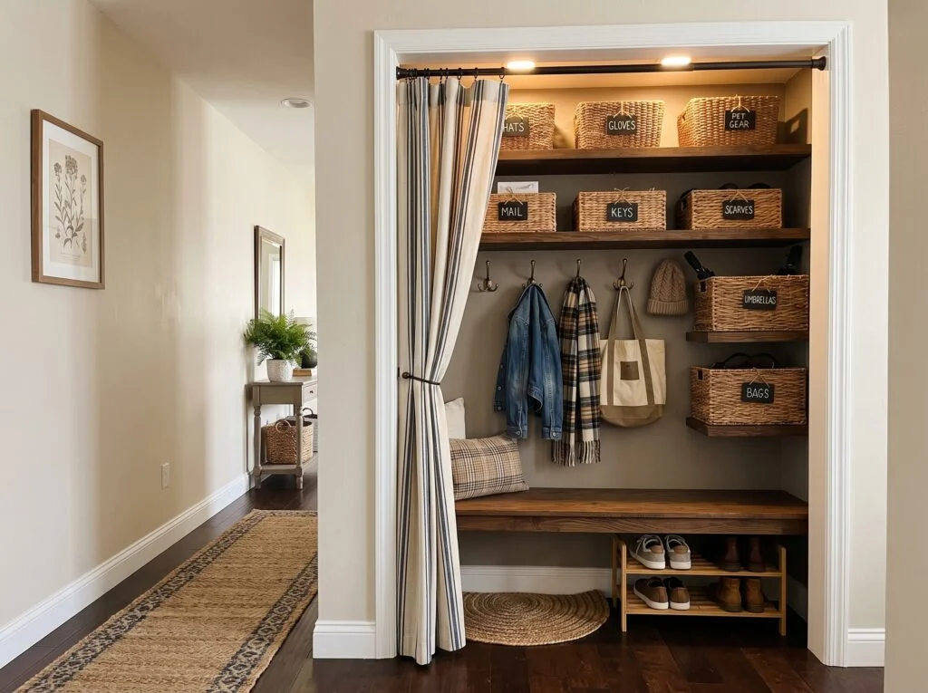 Mudroom Without a Mudroom: Hall Closet Conversion