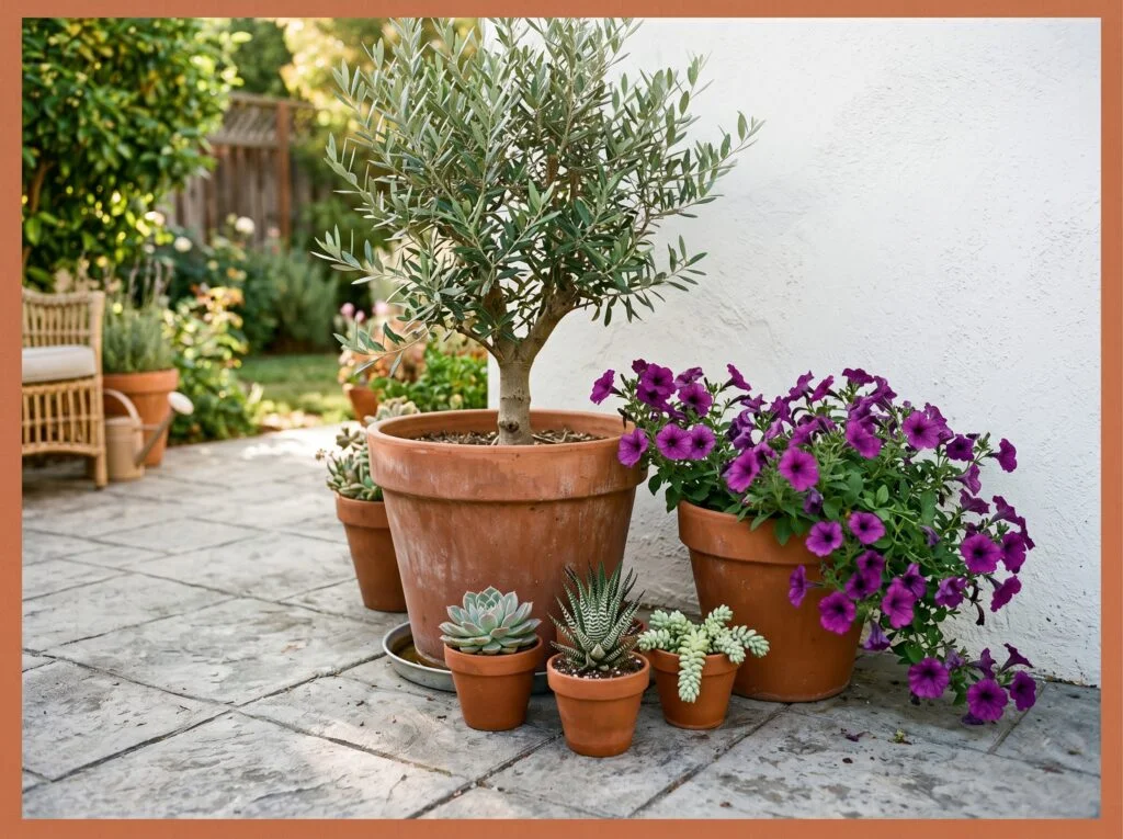 Container Plants in Terracotta Pots