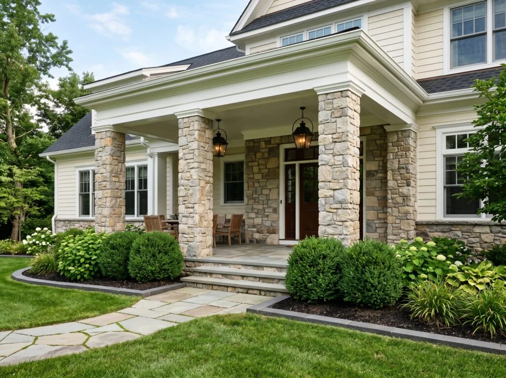 Wrap Columns with Natural Stone Veneer