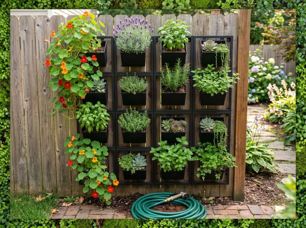 Vertical Wall Planter for a Blank Fence
