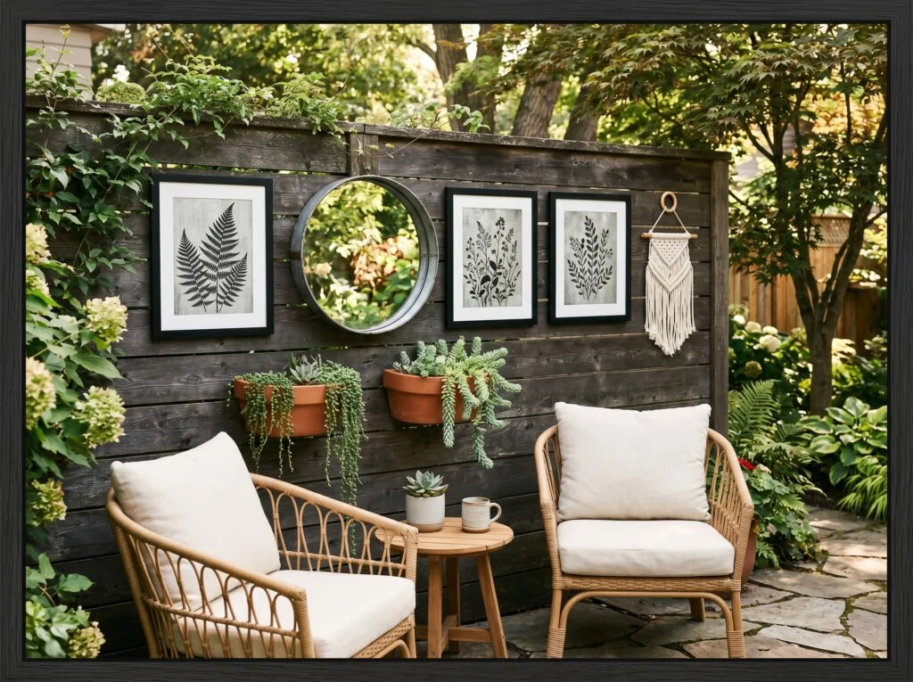 Outdoor Gallery Wall on a Fence or Exterior Wall