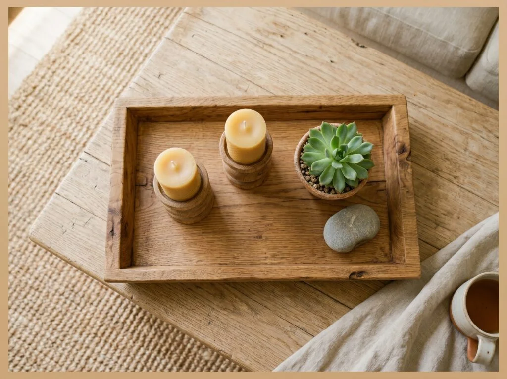 Use Wooden Candle Holders and Trays