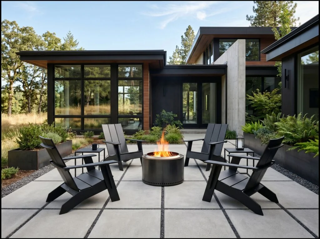 Black Metal Powder-Coated Adirondack Chairs