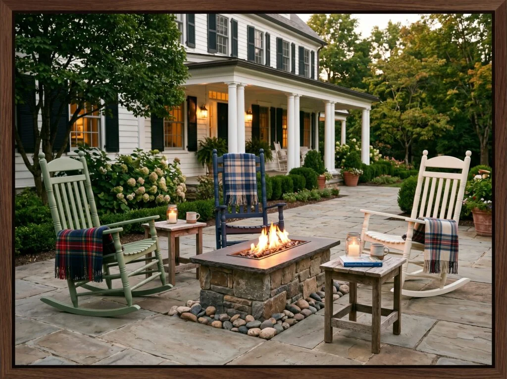 Painted Rocking Chairs for a Porch-Inspired Fire Pit