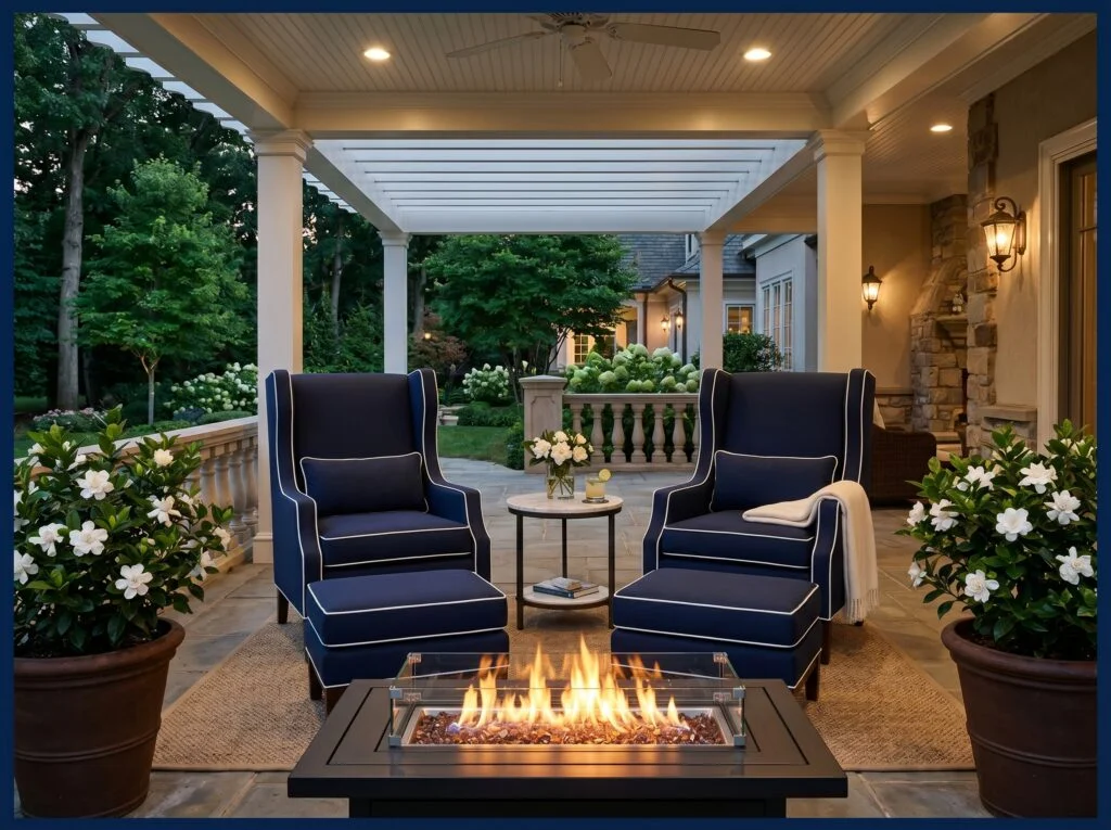 High-Back Outdoor Wing Chairs