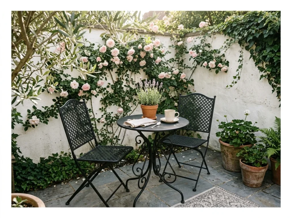 Round Bistro Table and Two Chairs