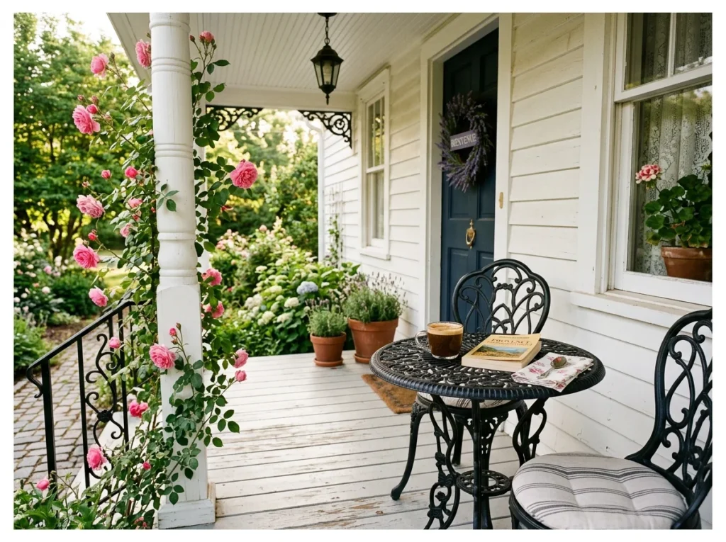 Porch with a Bistro Table and Chairs