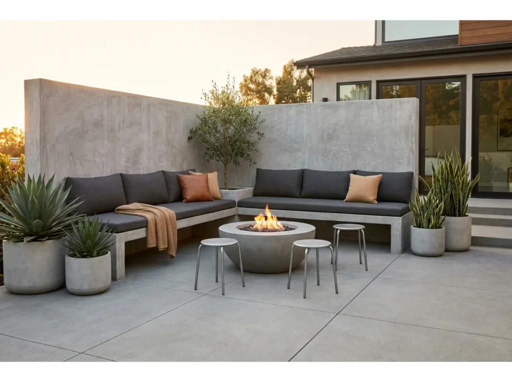 Built-In Concrete Bench Seating