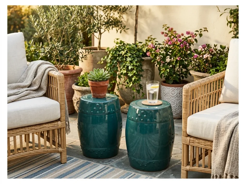 Garden Stools as Accent Tables
