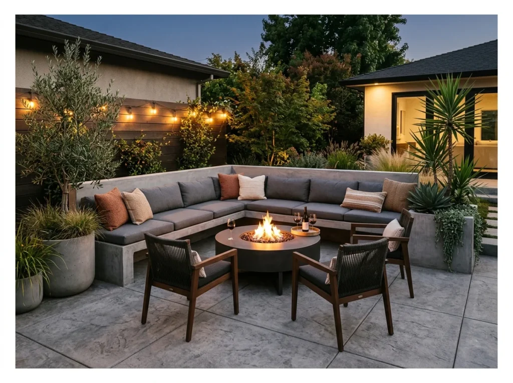 Built-In Concrete Bench Seating