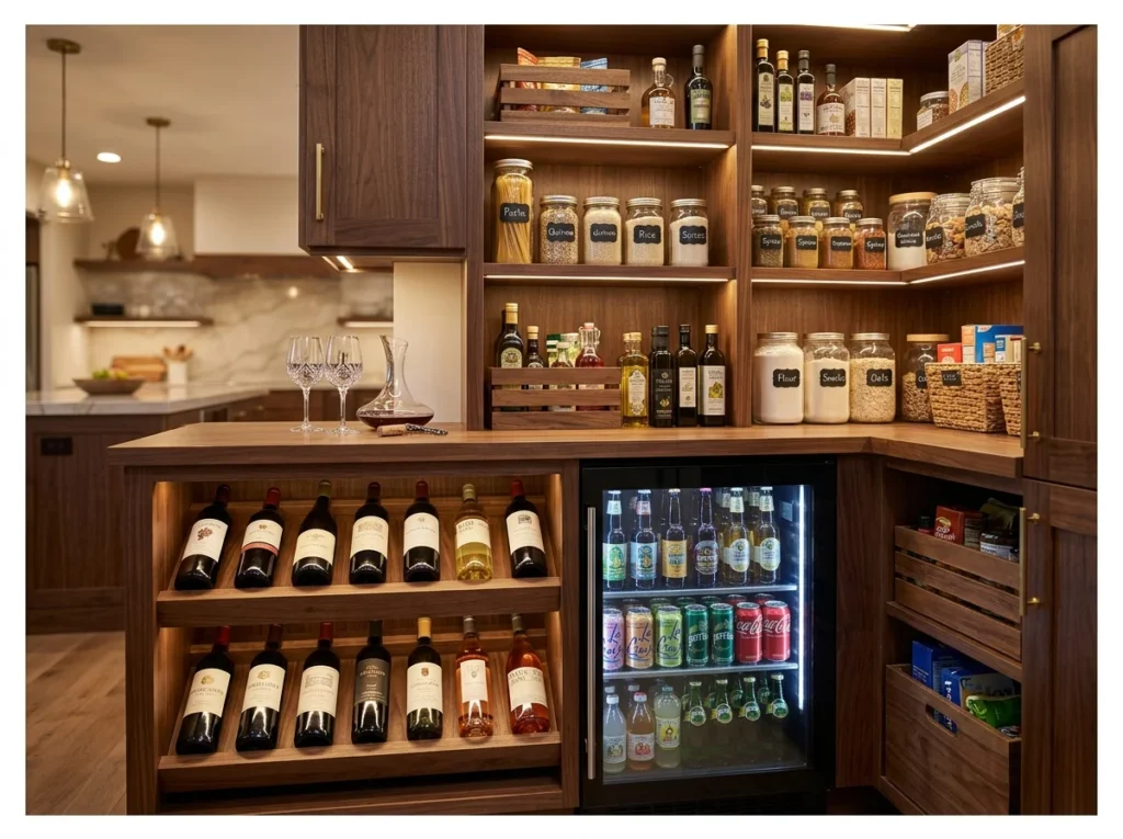 Pantry with Wine and Beverage Zone