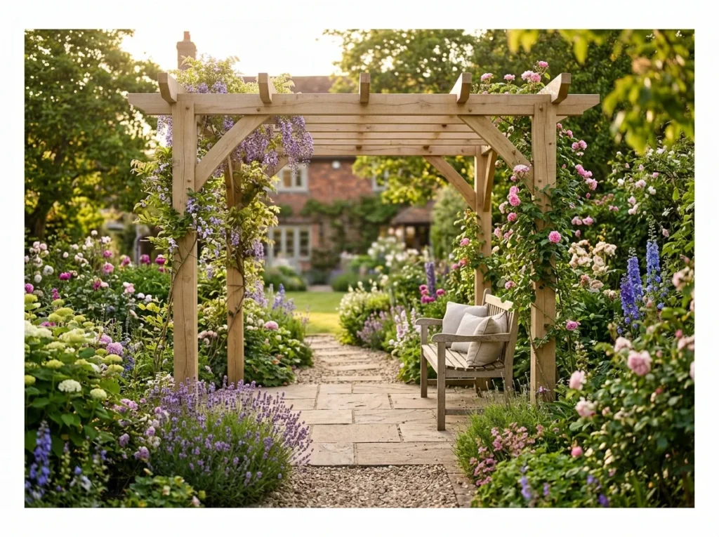 Freestanding Pergola in a Garden