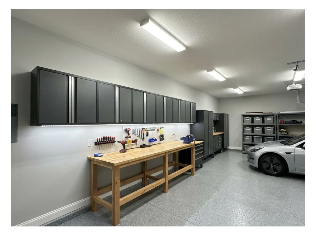 Garage with LED Strip Lighting