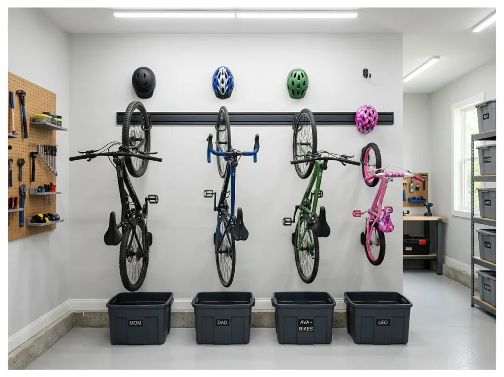 Garage with Bike Storage System
