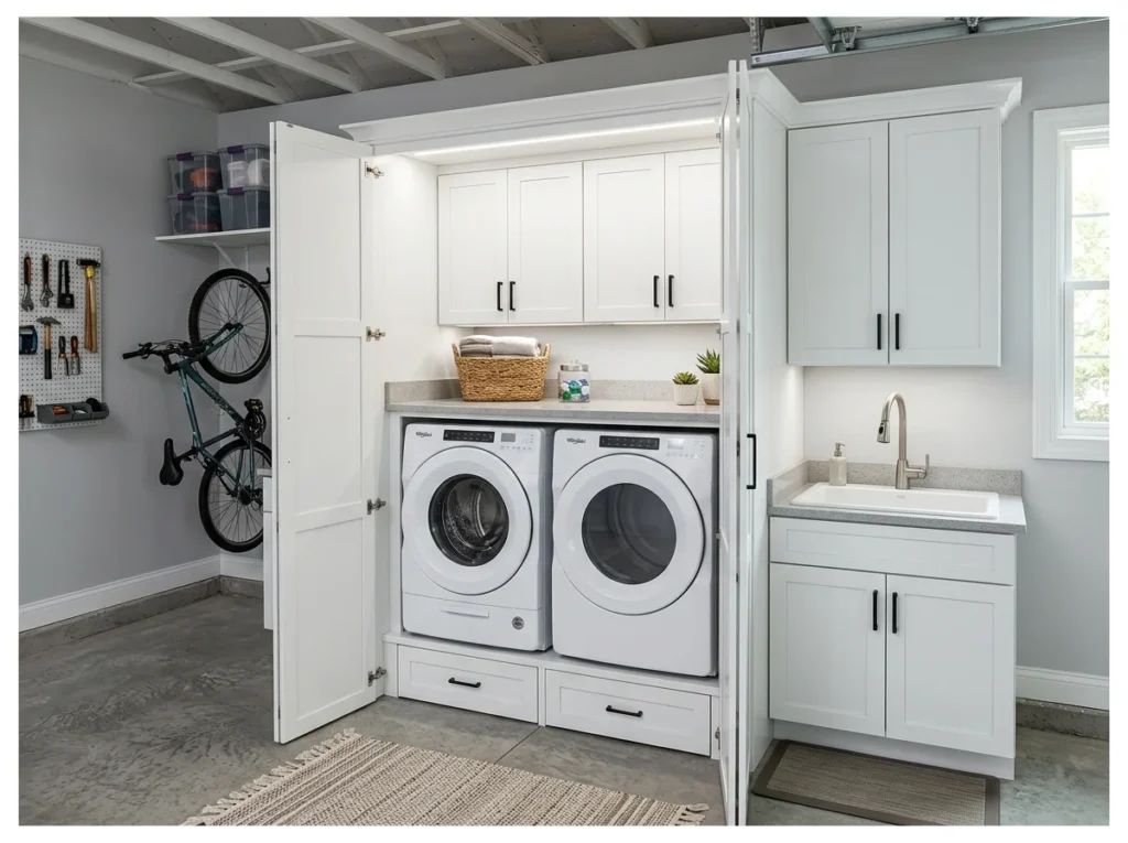 Garage with Laundry Area
