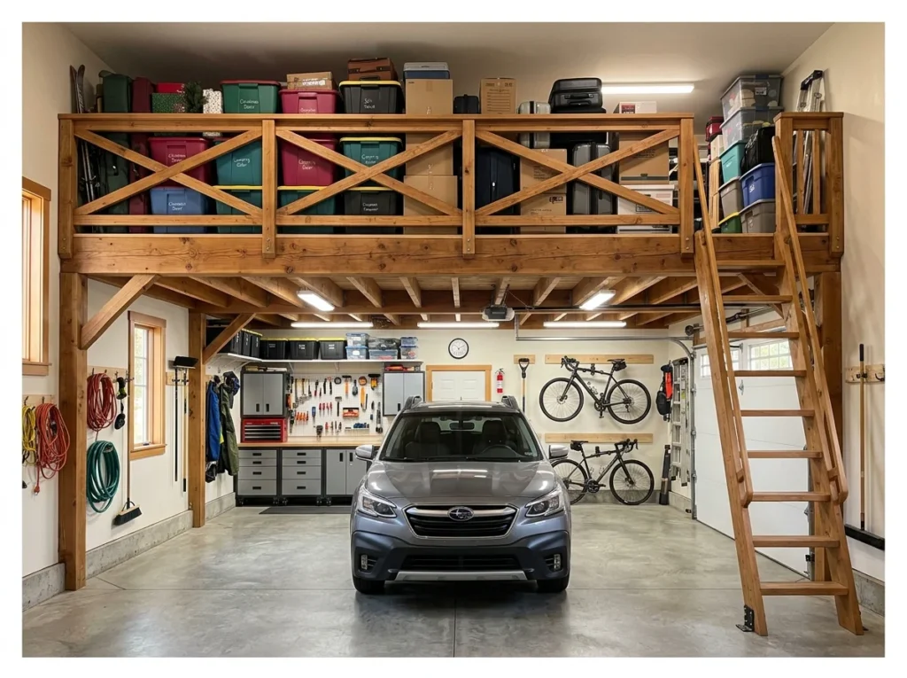Garage with Loft Storage