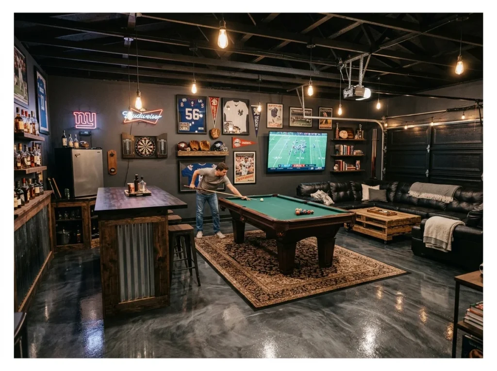 Garage Man Cave Conversion