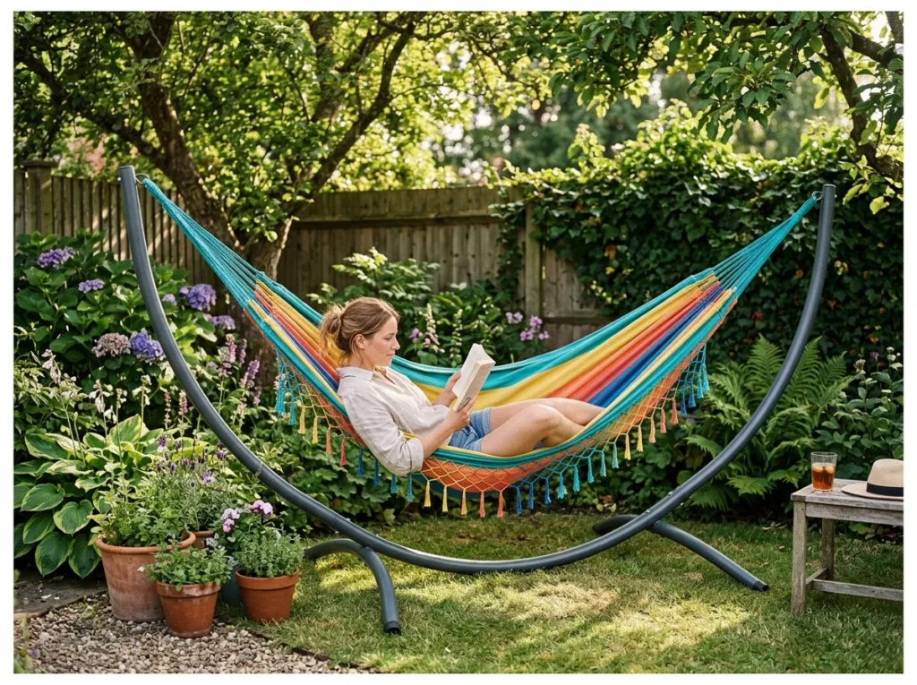 Hammock on a Freestanding Stand