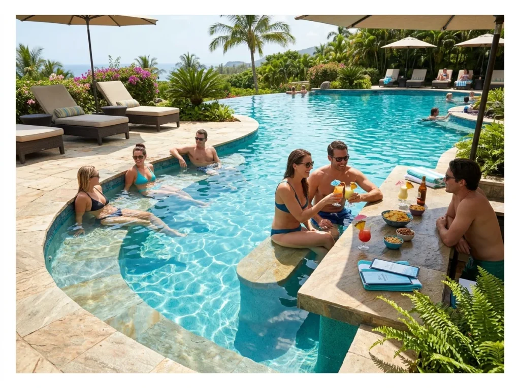 In-Pool Submerged Seating Bar