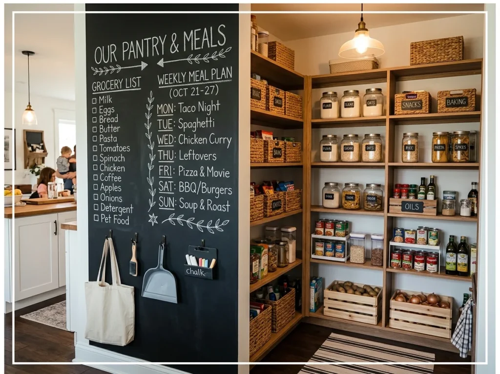 Corner Pantry with Chalkboard Wall