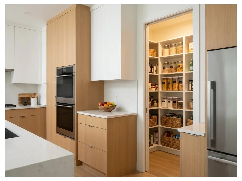 Pantry with Pocket Sliding Door