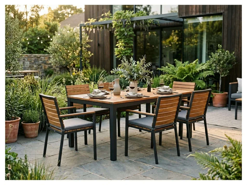 Mixed Material Outdoor Dining Set