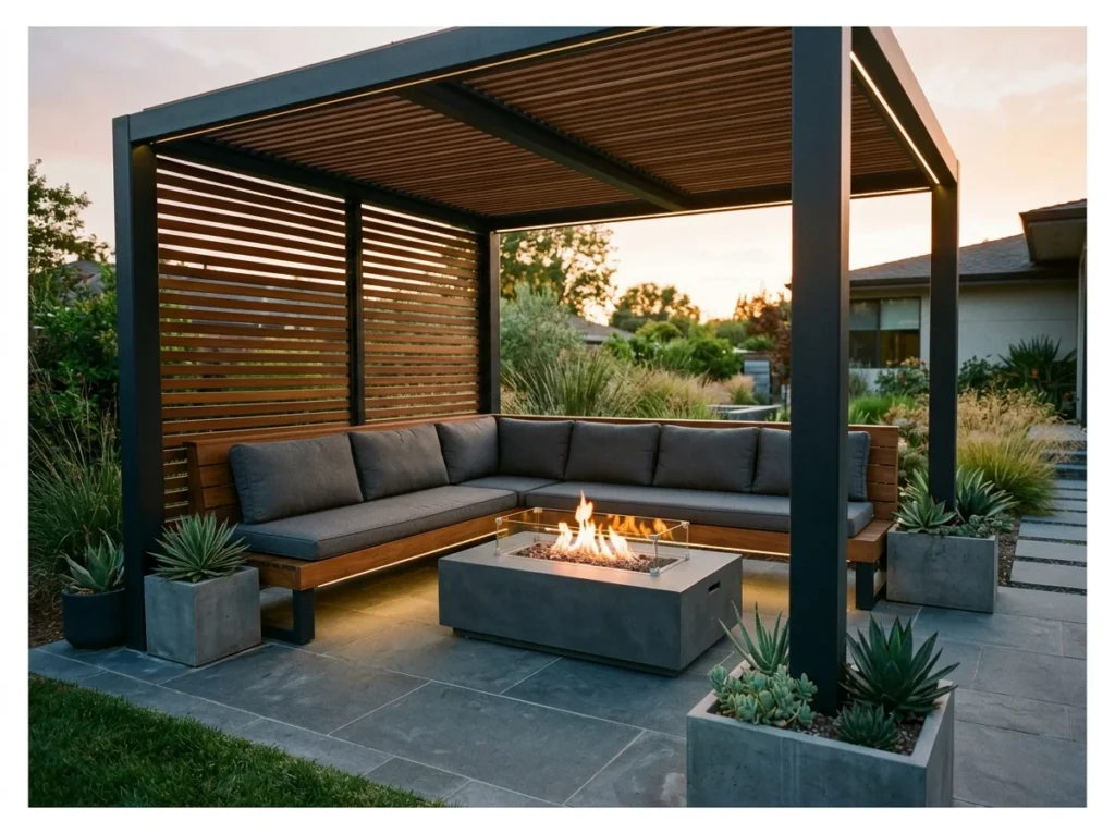 Gazebo with Built-In Bench Seating