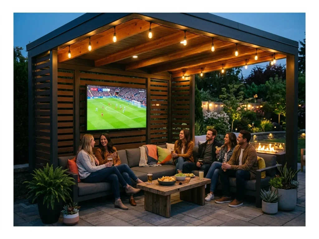 Gazebo with Outdoor TV and Entertainment